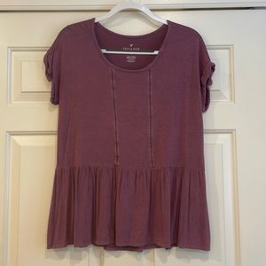 American Eagle light maroon peplum shirt